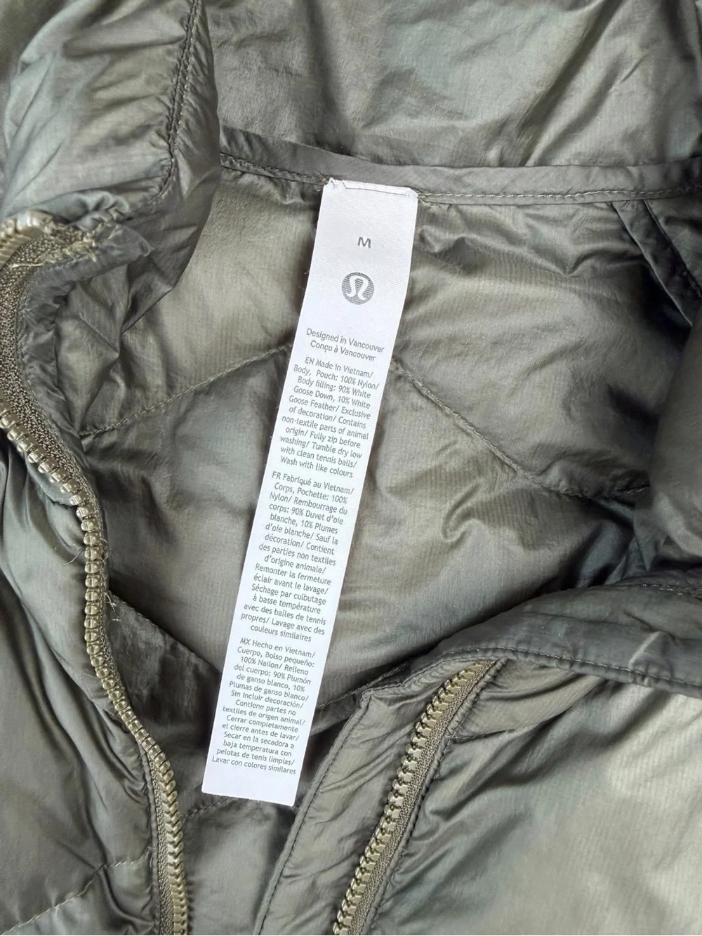 Lululemon Women’s Featherweight 900-Down-Fill Quilted Jacket In Olive Brown M - Picture 6 of 10